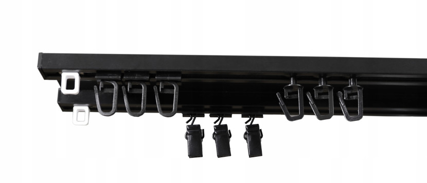 Karnisz Szyna Sufitowa Aluminiowa Dwutorowa TWIN Czarna 130cm