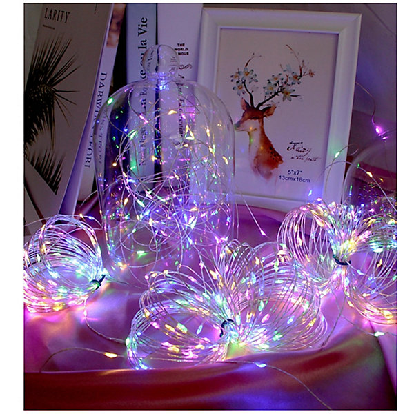 Guirlande LED Fil de Cuivre 5M 50 LED Multicolores - USB, Télécommande, 8 Modes, Intérieur Extérieur