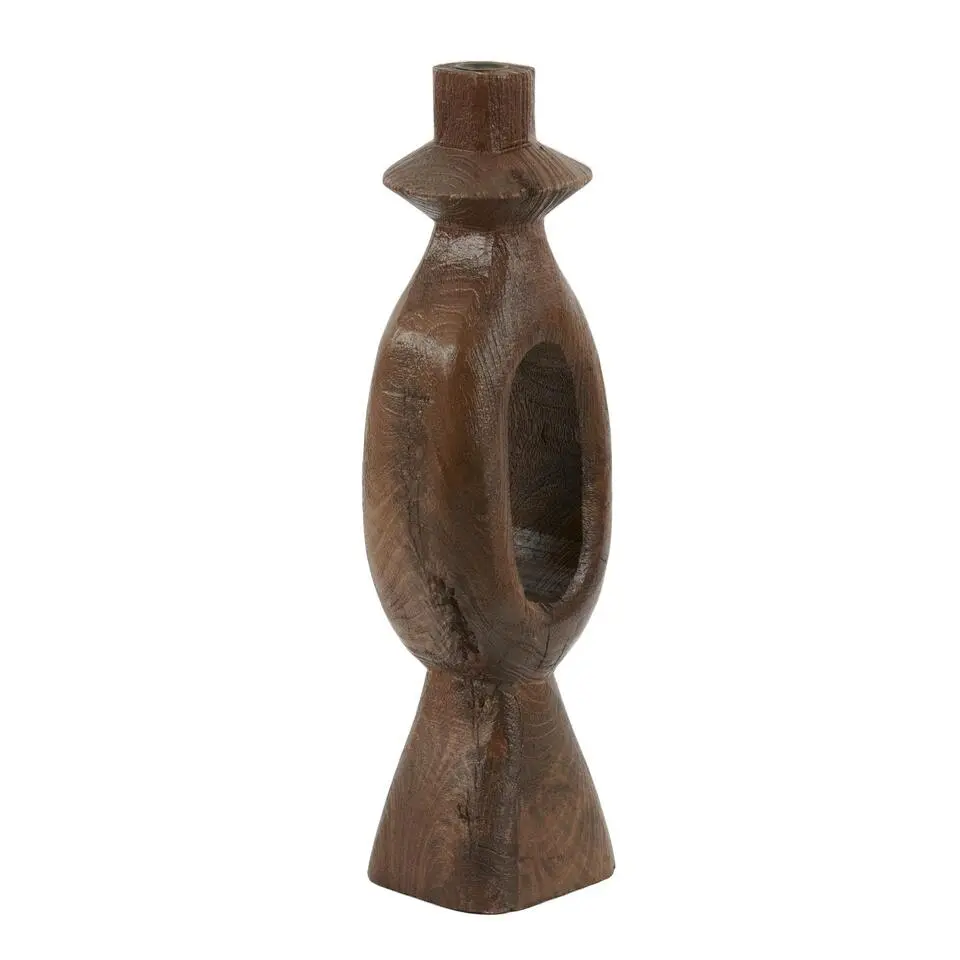 Kandelaar Django - Donkerbruin - 14x14x50cm