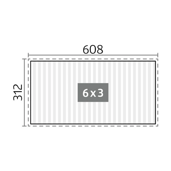 Pergola »Gr. 6x3«, BxHxT: 608 x 264 x 312 cm, weiß/silber-metallic