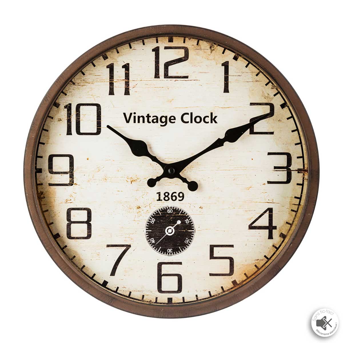 Relógio de parede VINTAGE castanhoem metal