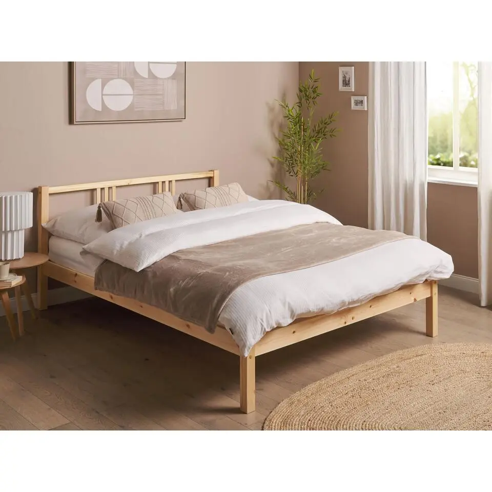 VANNES - Bed - Lichthout - 140 x 200 cm - Dennenhout