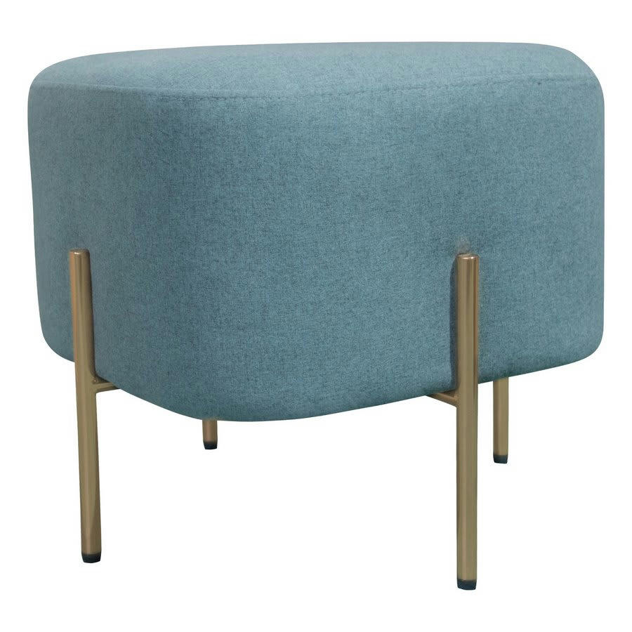 KATE - Pouf cube avec pieds en tissu doré