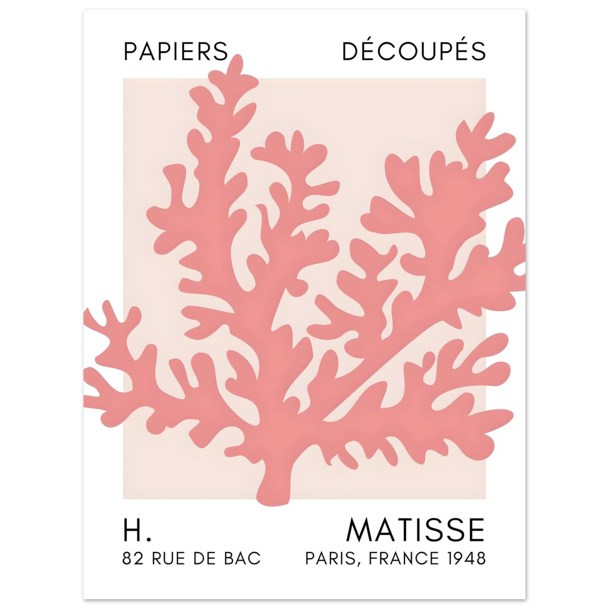 Artfulprints Poster Matisse – Aqua bloom taupe  - 30x40 cm - Taupe