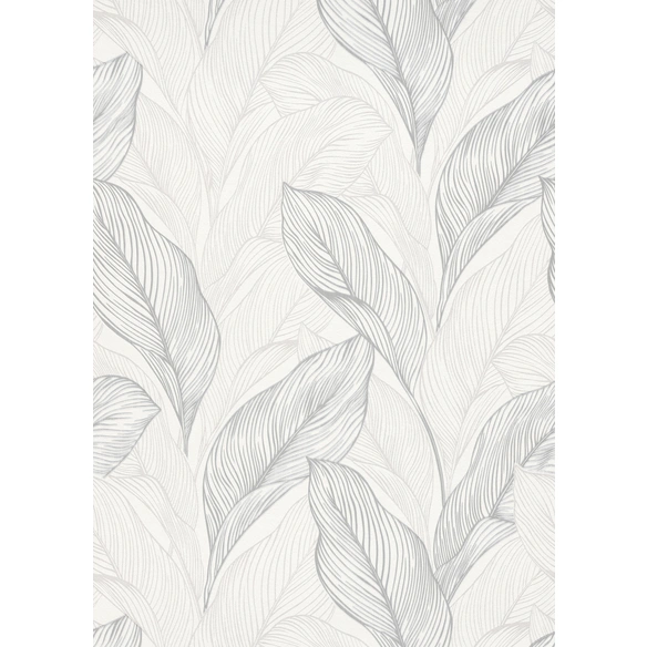Vliestapete »Guido Maria Kretschmar«, 10,05x0,53m, Blatt weiss silber