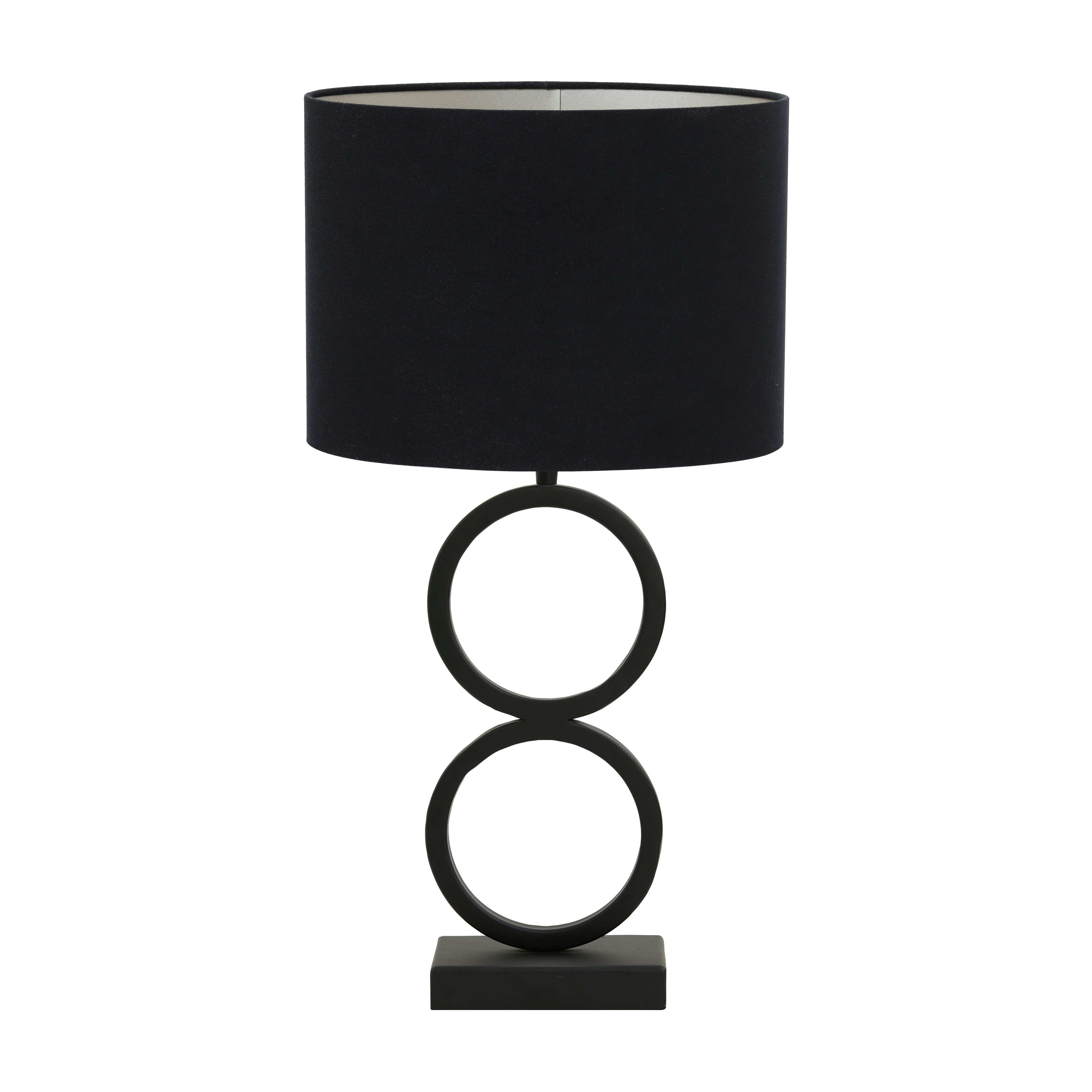 Light & Living tafellamp Stelios/Velours ovaal - zwart, zwart - 30x15x62cm