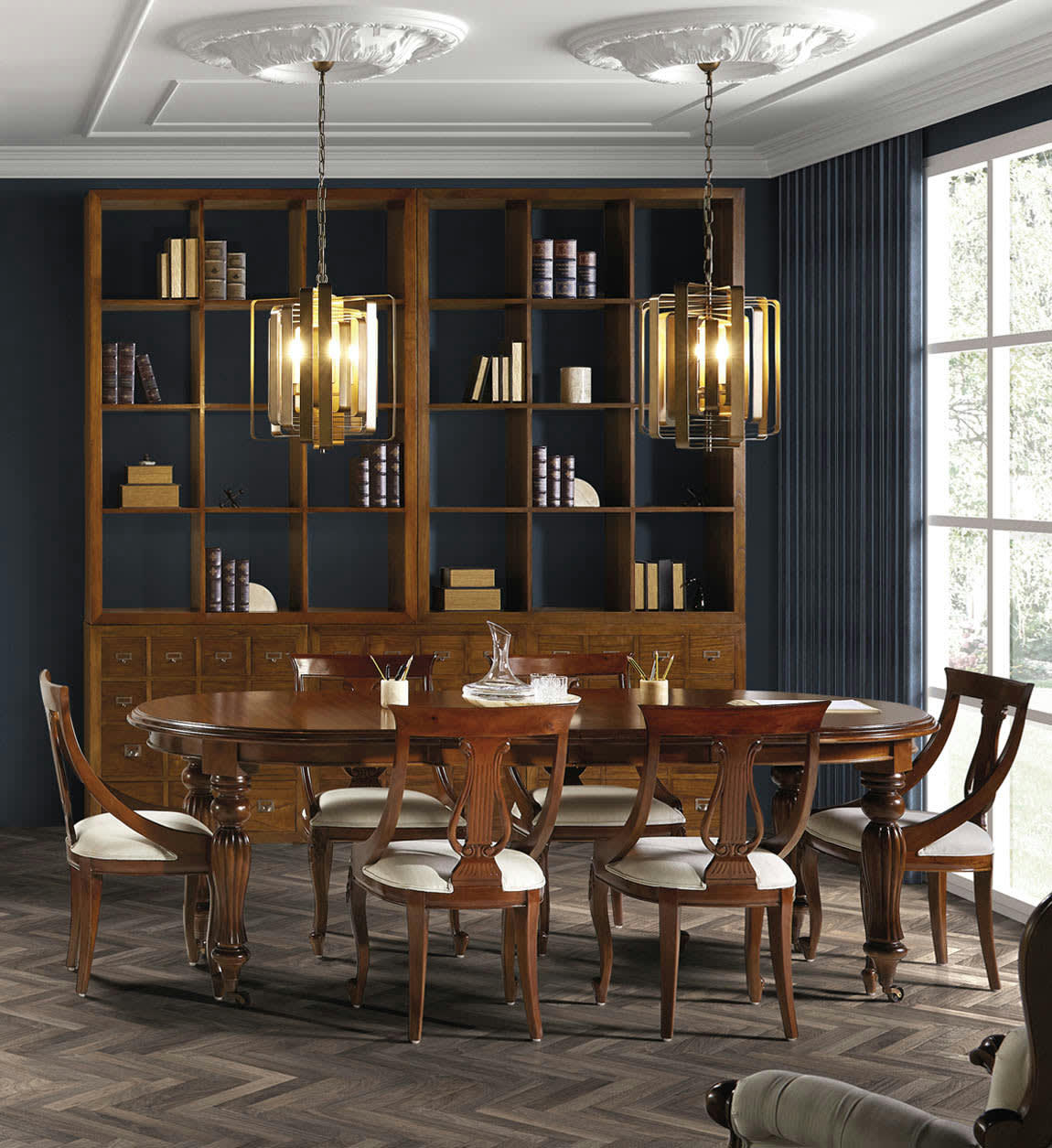 VINTAGE - Chaise en bois d'acajou et polyester blanc