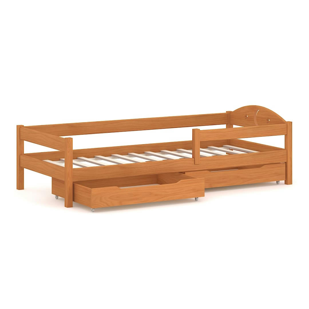 - Lit simple en pin massif 200x90 colour teck