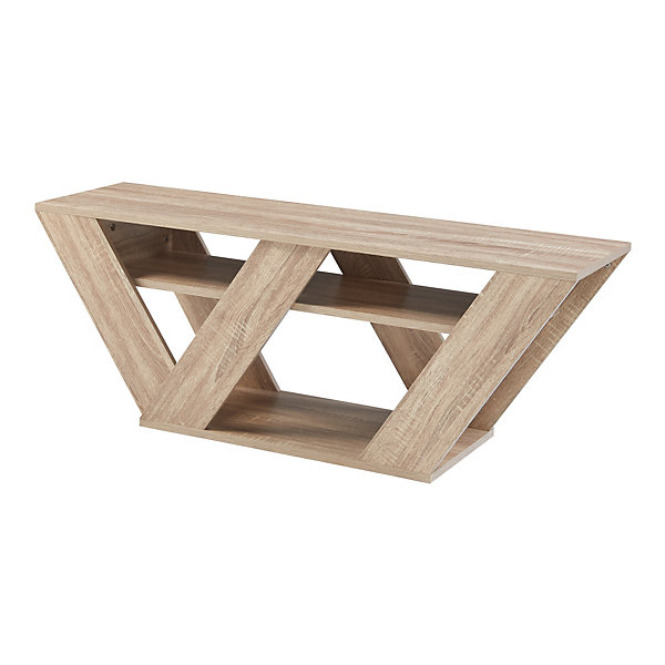 Meuble TV Nome avec 2 étagères 110 x 30 x 40 cm effet chêne en.casa