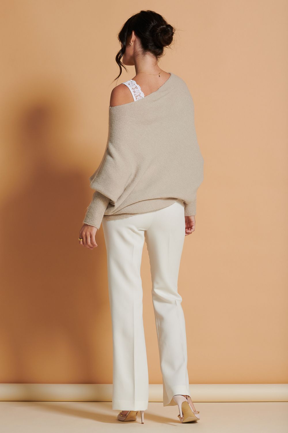 Jolie Moi Wool Blend Asymmetric Soft Knit Jumper