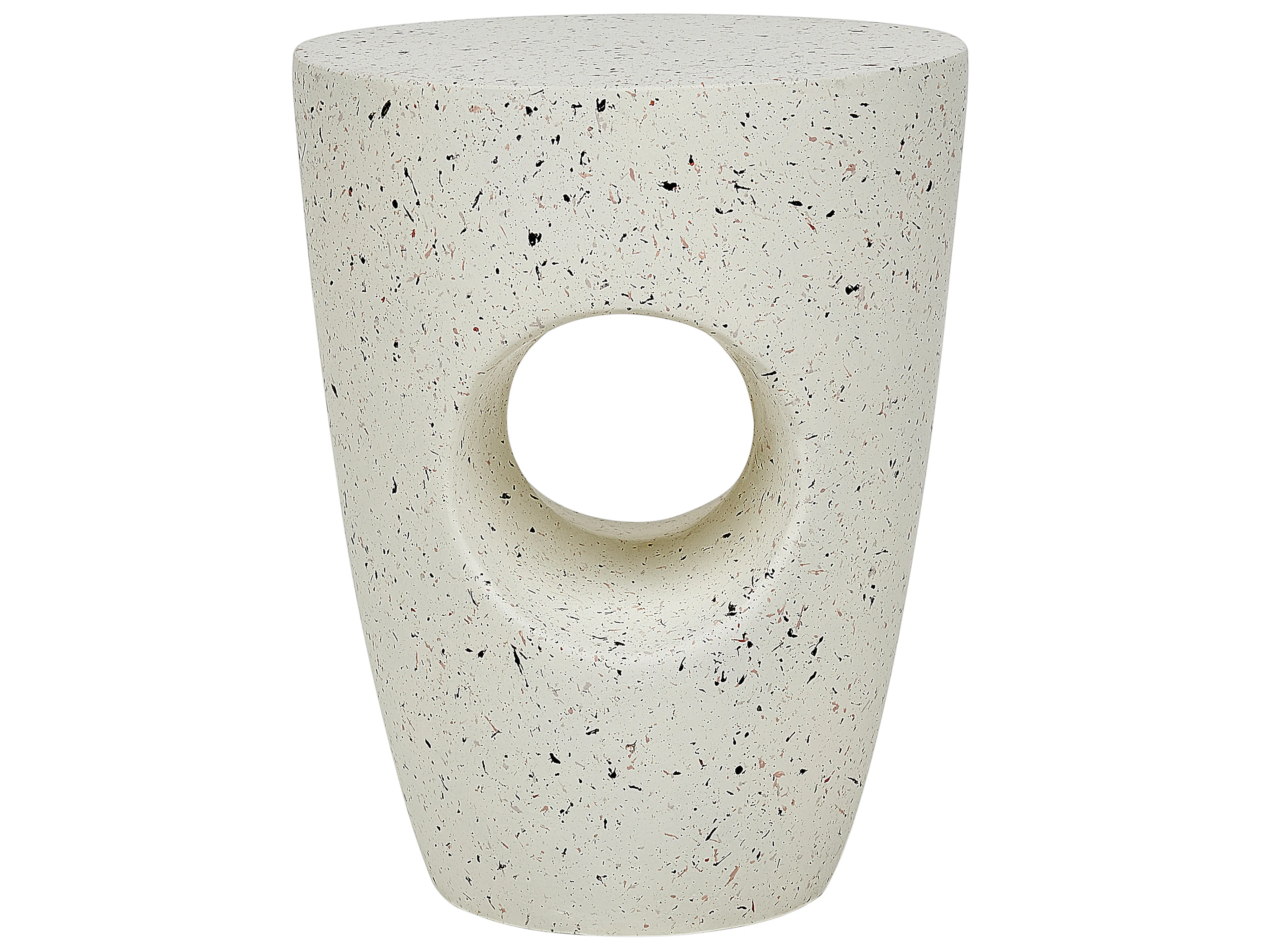 Side Table EDOLO 37 cm 37 cm Terrazzo Effect White Terrazzo