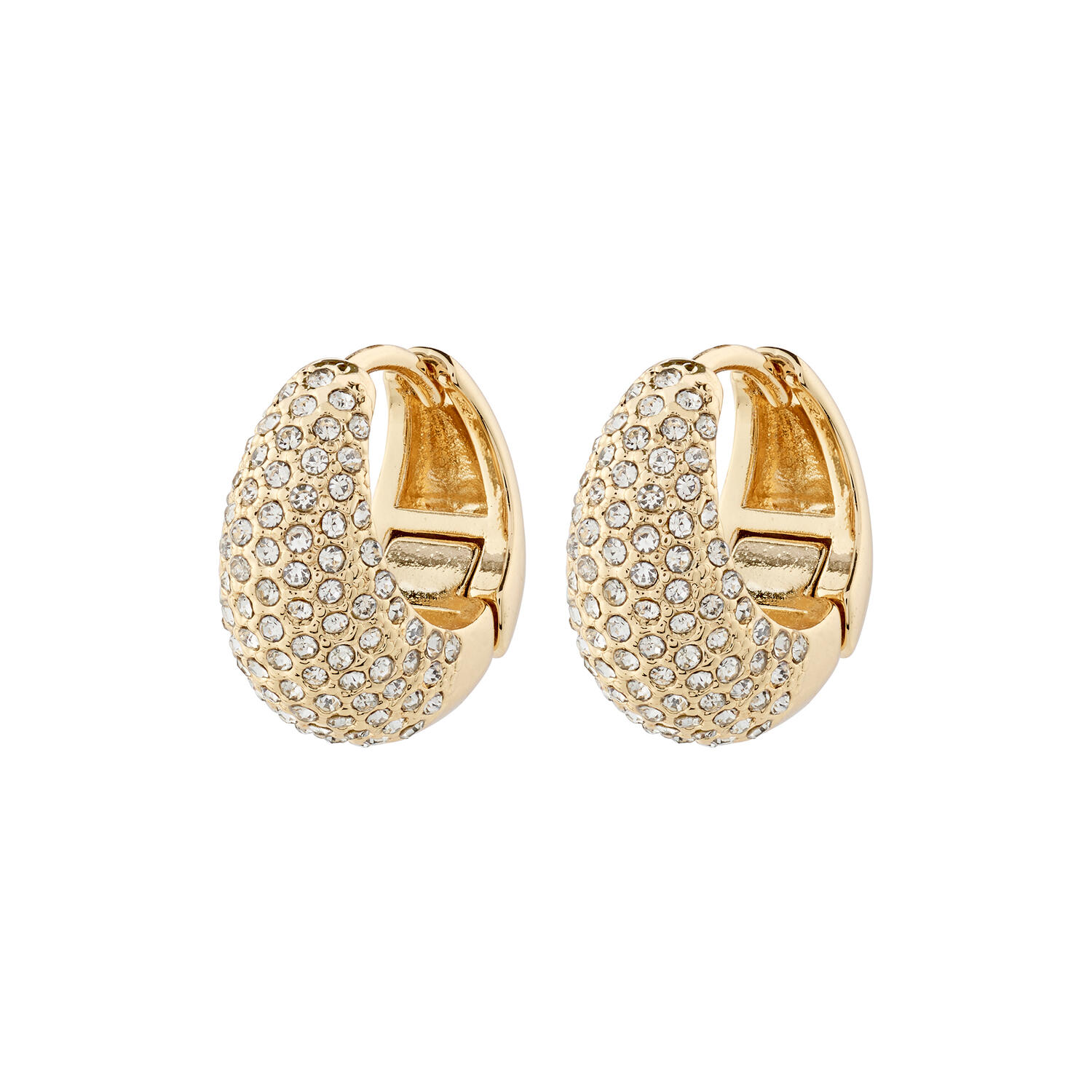 FOCUS Crystal øreringe, gold plated