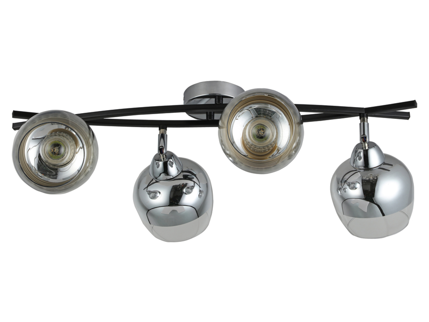 Lampa sufitowa Momo 4-punktowa metalowa czarno-srebrna