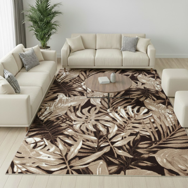 Dywan 140x190 Lisbona 404 brown modny do salonu pokoju solidny praktyczny
