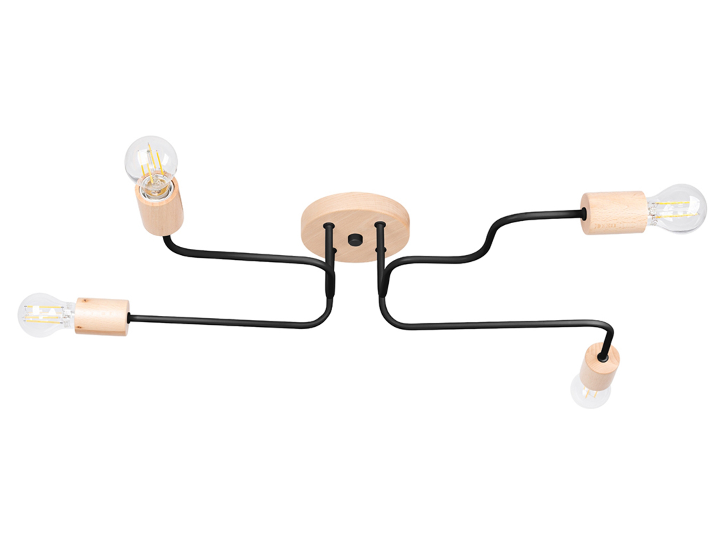 Lampa sufitowa Timbo 4-punktowa stalowa czarna