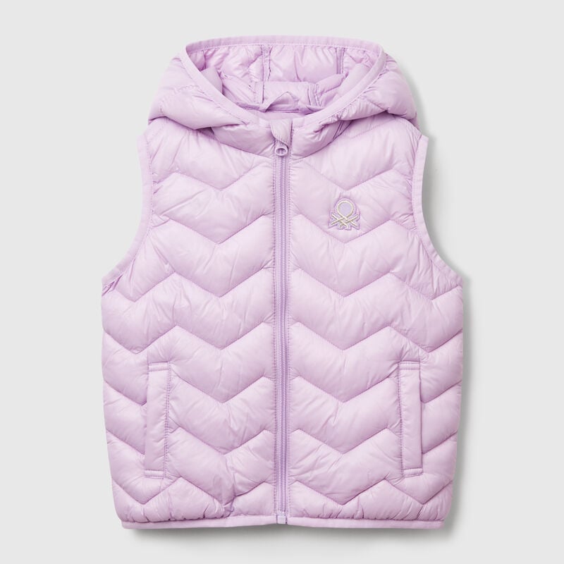 Padded vest with hood