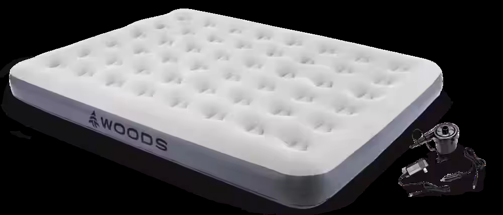 Woods Double Single-High Inflatable Air Mattress/Airbed w/ 2-in-1 Pump For AC/Car Outlet
