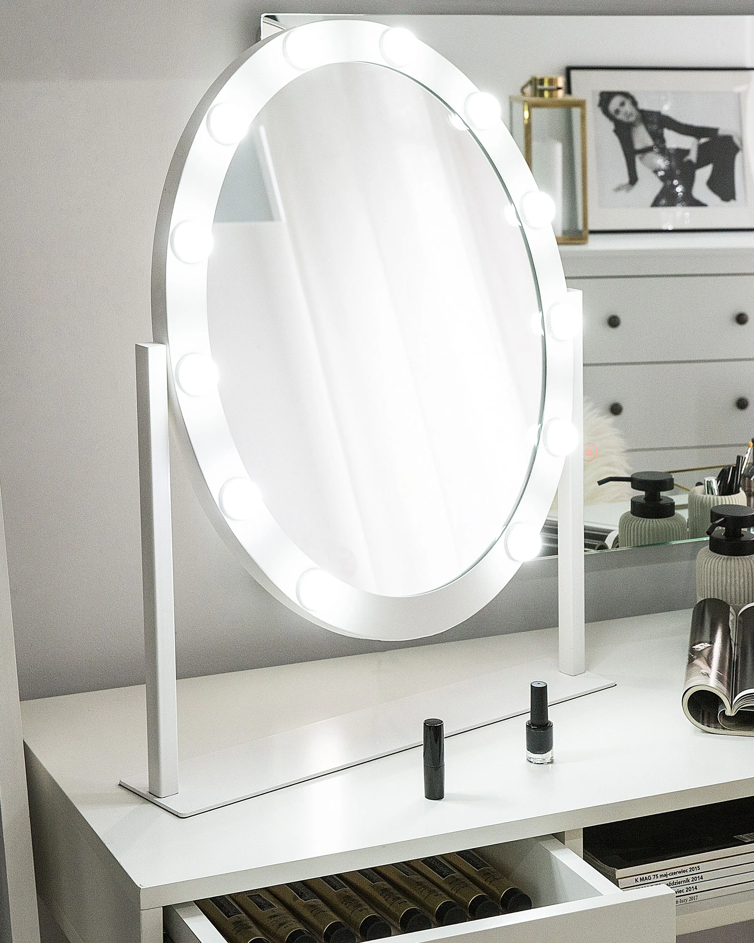 Dressing Table Mirror LED ROSTRENEN White