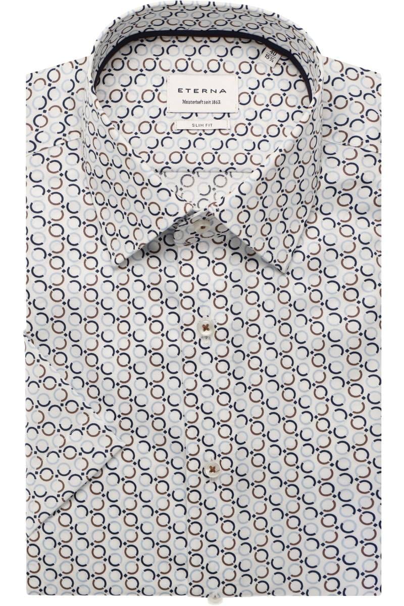 ETERNA Slim Fit Hemd blau, Bedruckt