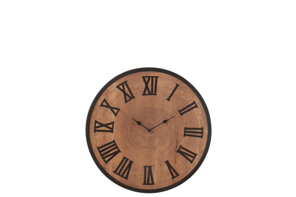 J-Line klok Nue - mdf/ijzer - naturel - small - Ø 40 cm