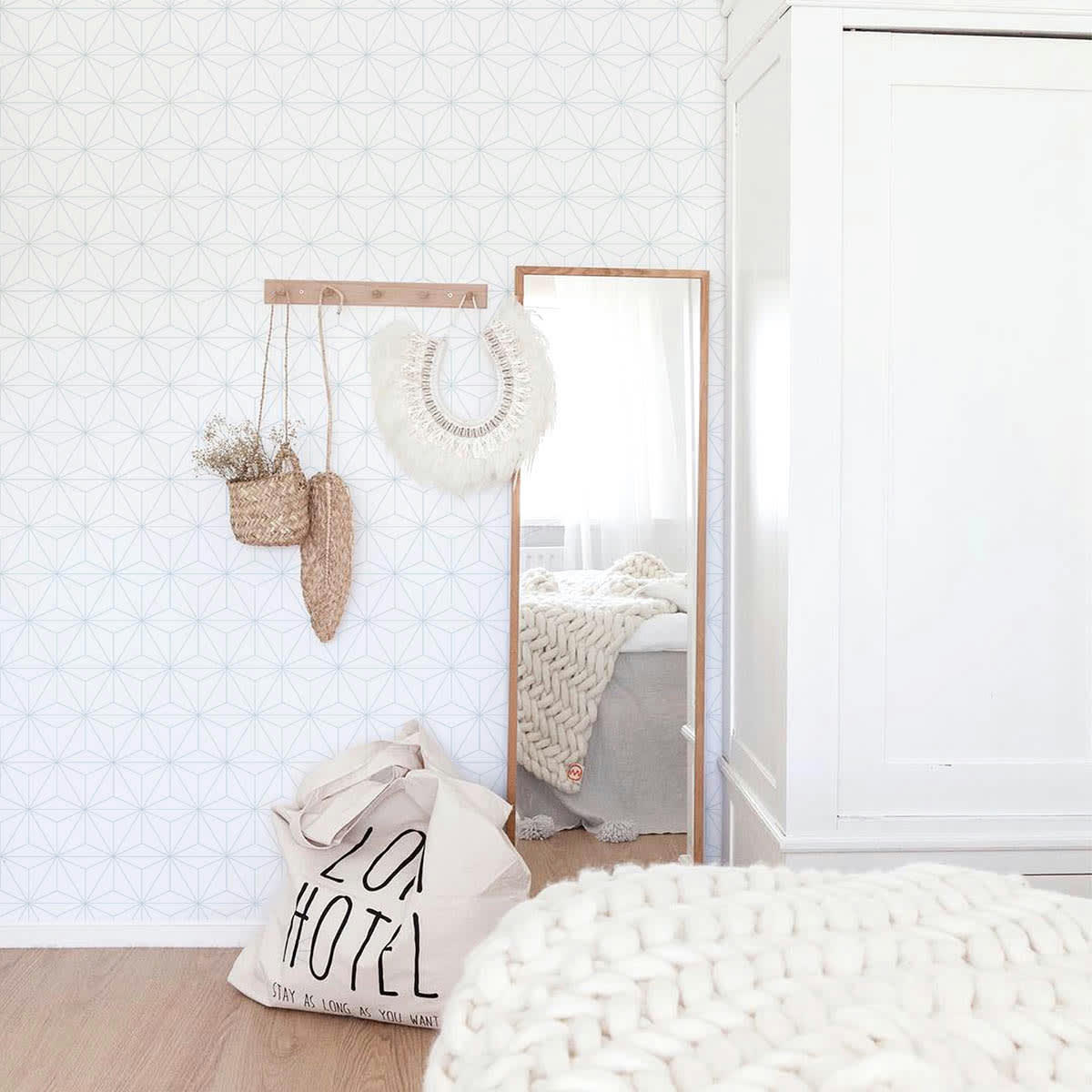 TOKYO - Papier peint vinyle adhésif poudre bleu 50x300 cm