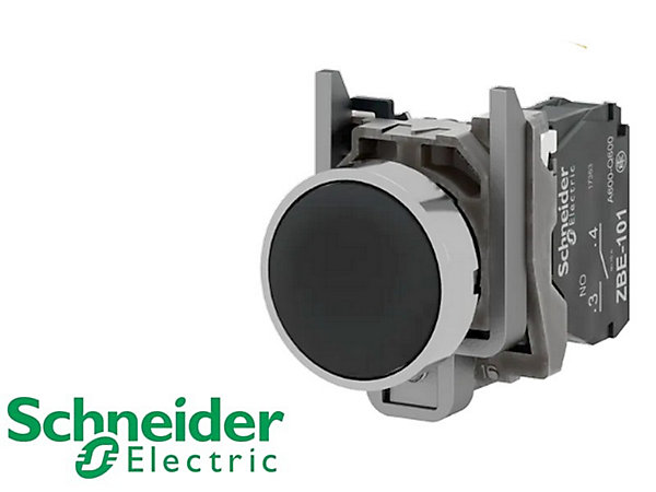 Bouton poussoir Schneider Harmony XB4 noir 1NO