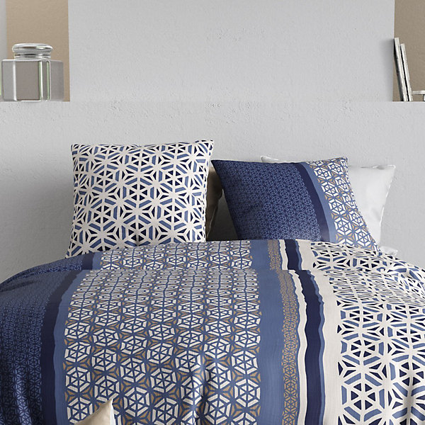 Housse de couette 240x220   2 taies en coton 57 fils