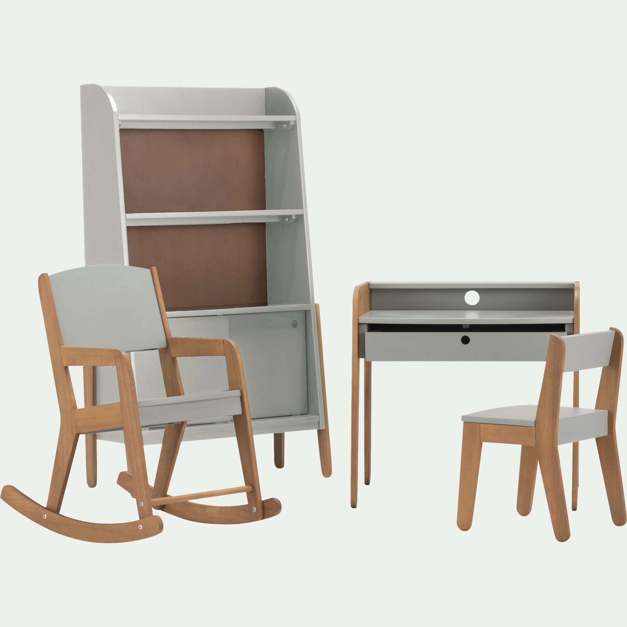 RAPHAEL - Chaise enfant en acacia - vert olivier