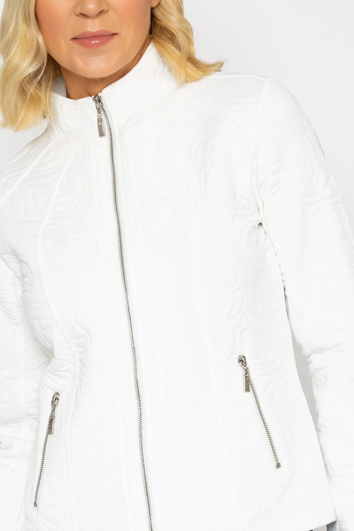 Ecru Textured Jersey Jacket