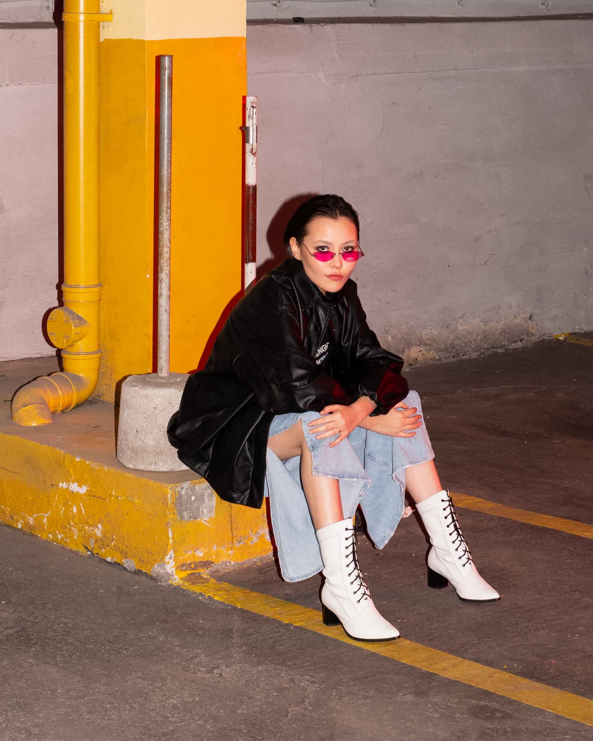 BOHEMA - High Boots Białe, ze skóry roślinnej, polska rodzinna marka