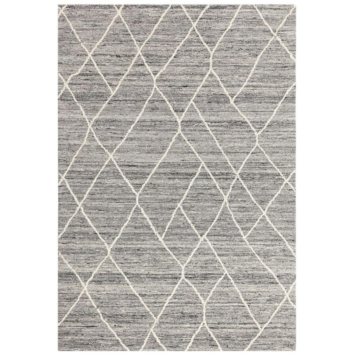 YANA - Tapis de salon en laine gris 200x290 cm