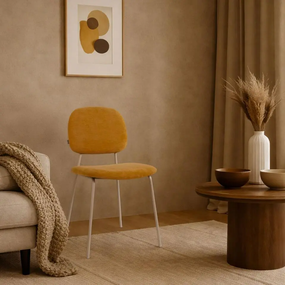 Nolon Jasmijn Eetkamerstoel Warm Oker - Grijsbeige