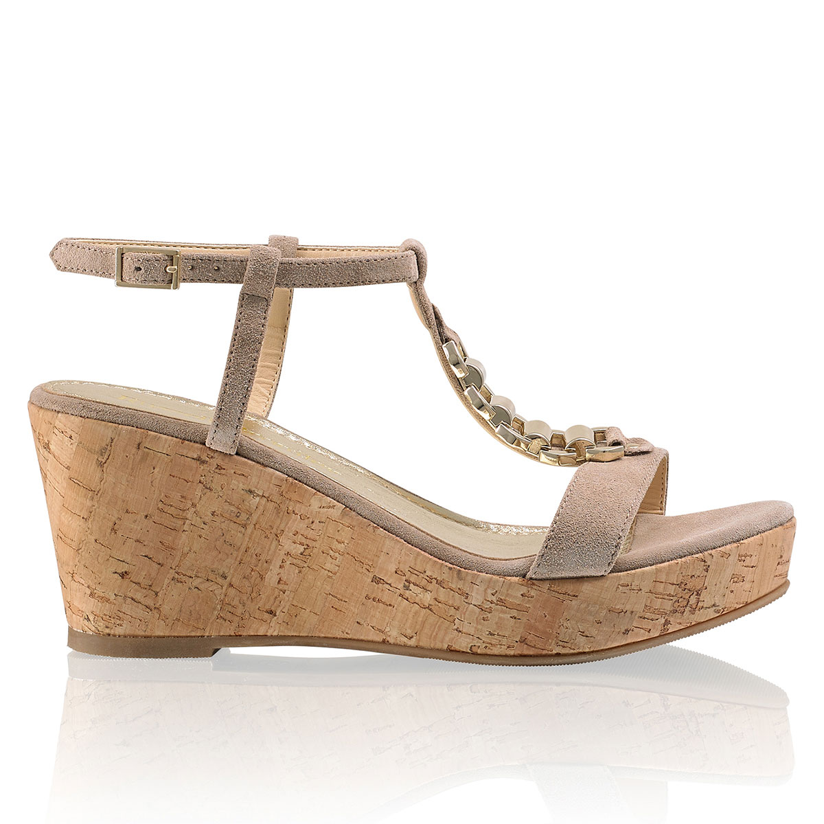 Russell & Bromley TRIUMPH Gold Trim Wedge
