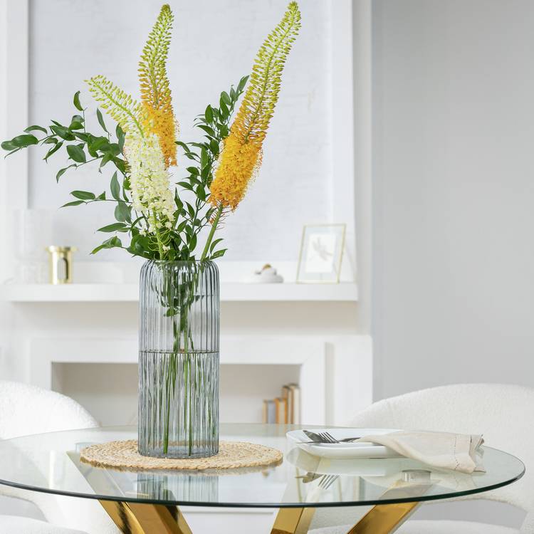 Habitat Tall Ribbed Glass Vase - Clear