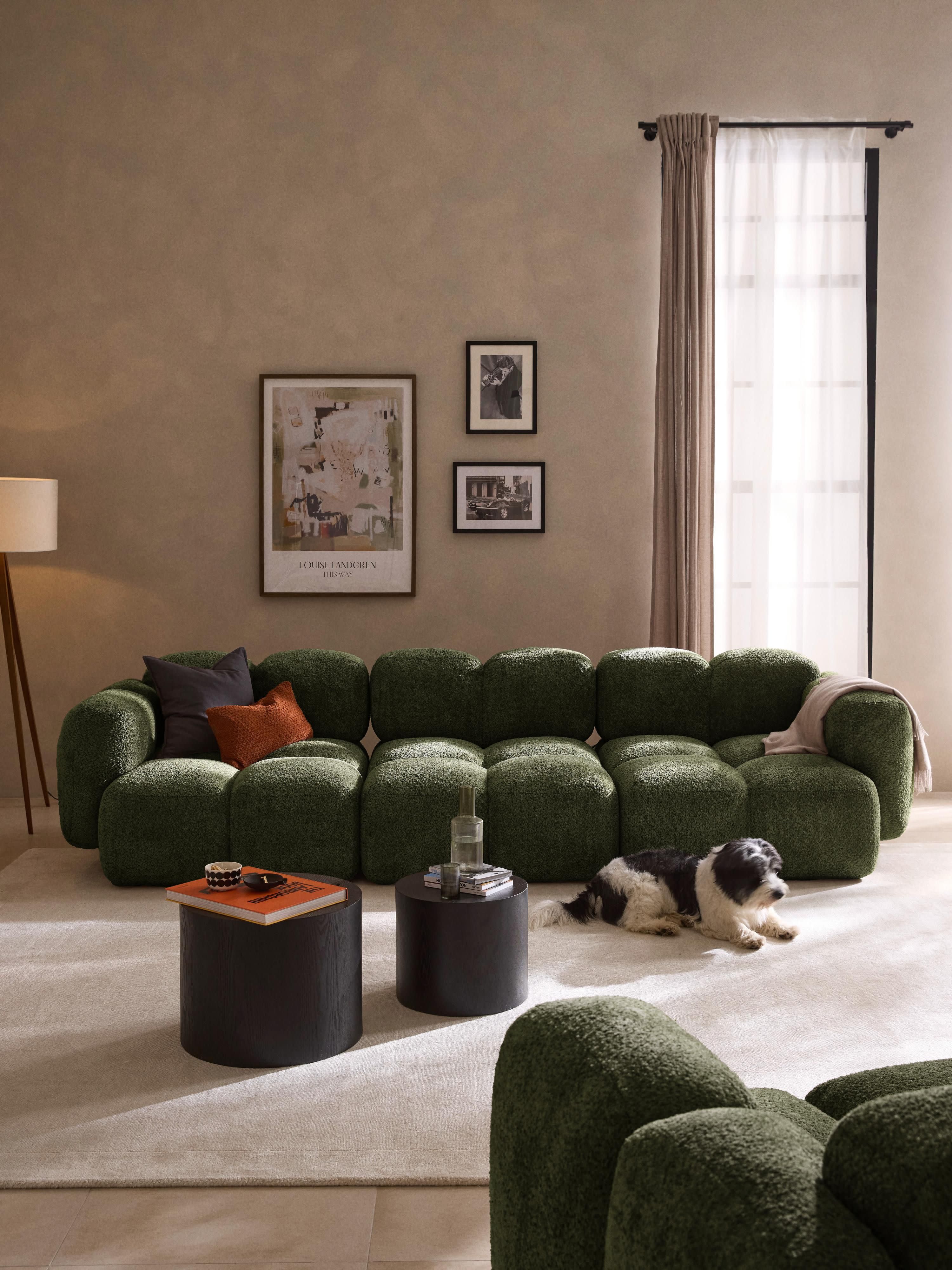 Modulares Sofa Tayla (4-Sitzer) aus Teddy-Bouclé