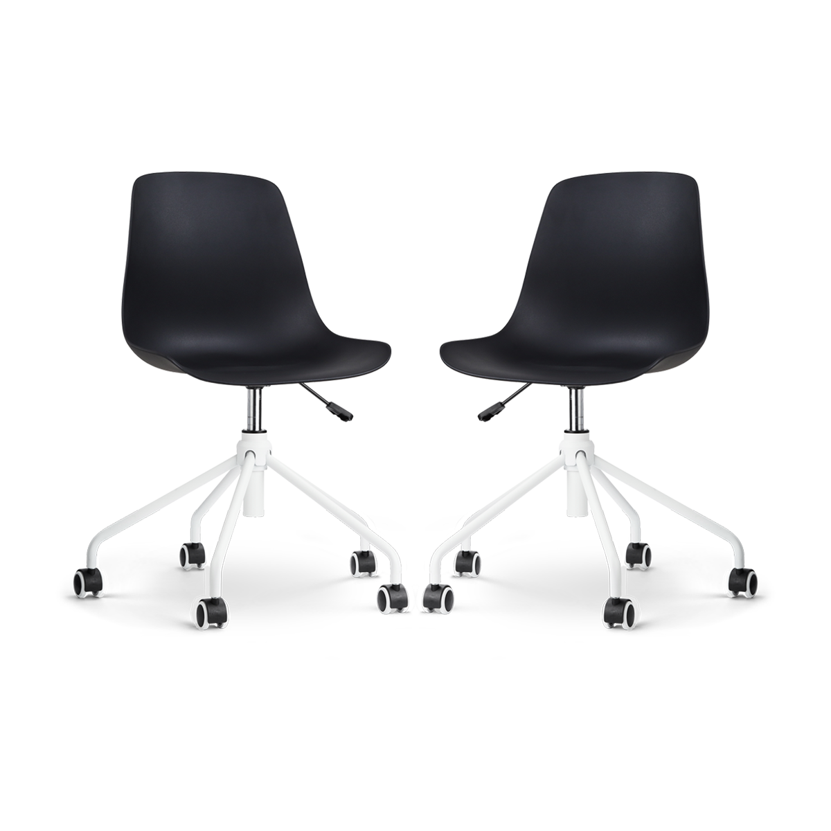 Nolon Nout-Pip Bureaustoelen Set van 2 - Zwart - Wit Onderstel