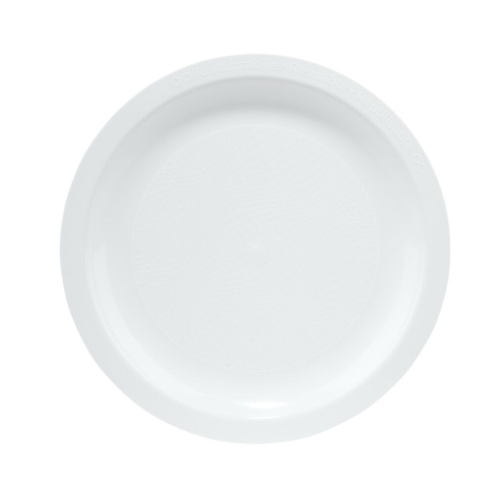 Assiette à dessert plastique x12 blanc Ø18,5cm