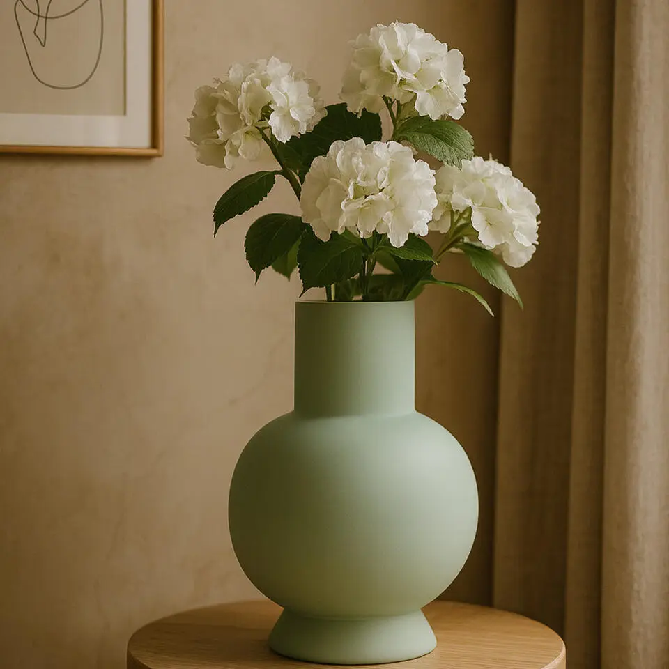 Hakbijl Glass Bloemenvaas Deborah - Groen - glas - D31 x H39 cm