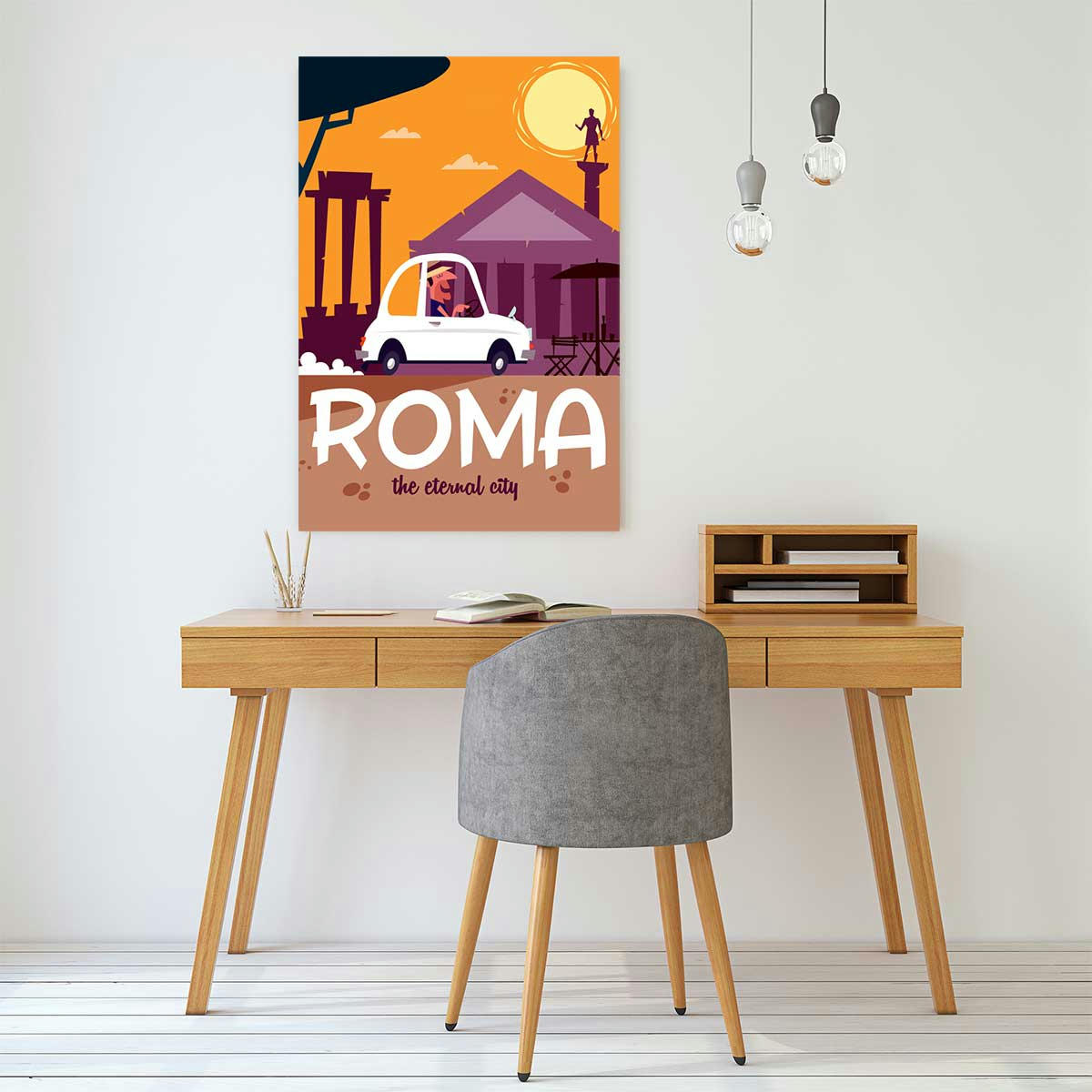 - Tableau voyage à rome imprimé sur toile 30x45cm