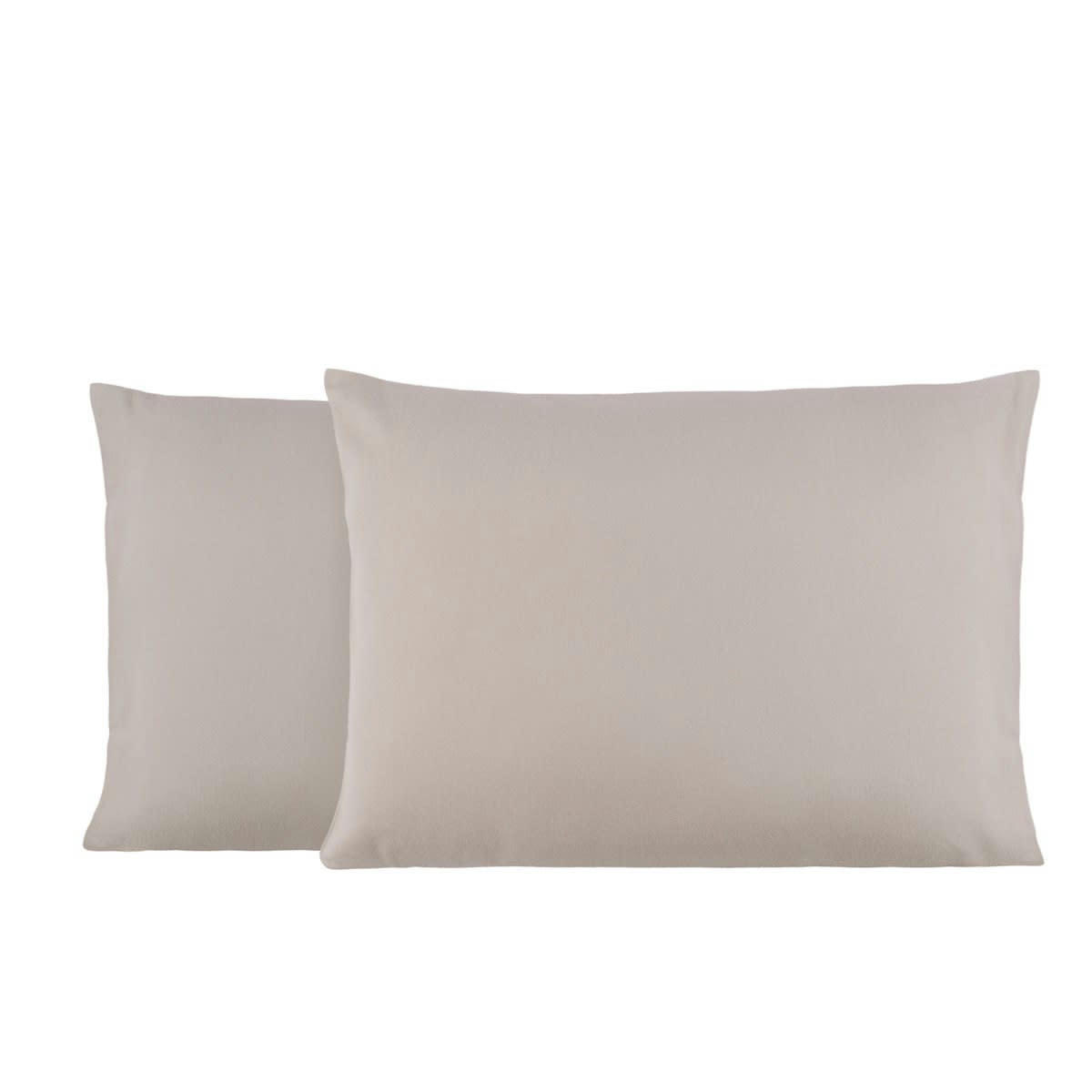 TOUDOUX - Lot de 2 Taies d'oreiller en Molleton Gris clair 50x70 cm