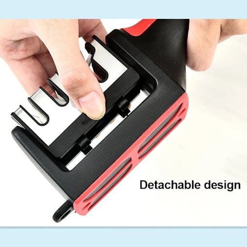 NNEOBA 4-Segment Handheld Knife Sharpener Red Aluminum Alloy