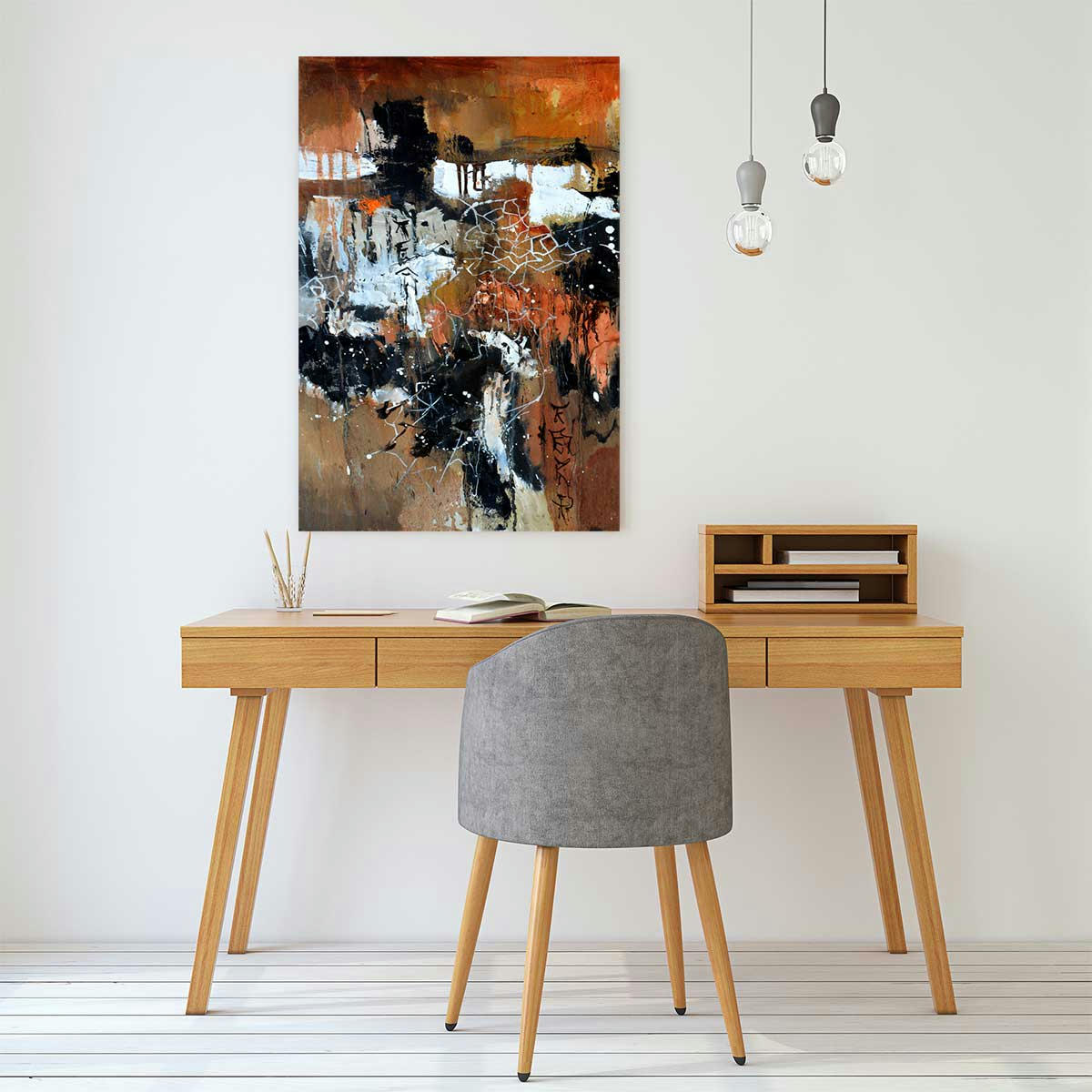 - Tableau abstrait terre brune imprimé sur alu 30x45cm