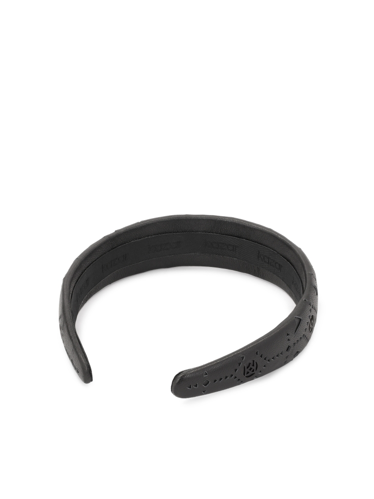 Black leather band with fine pattern