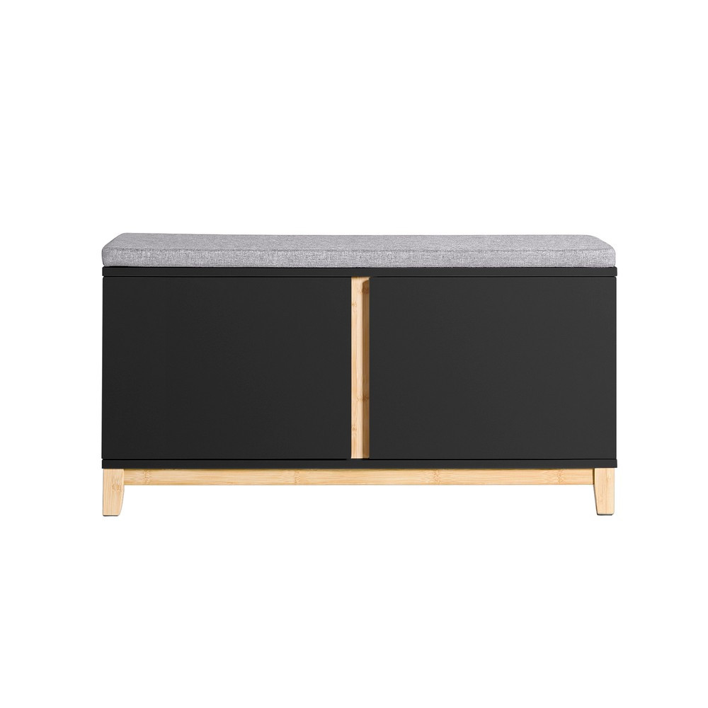 SoBuy Szafka na buty z dwoma drzwiami Czarny 90x34x47cm FSR117-SCH