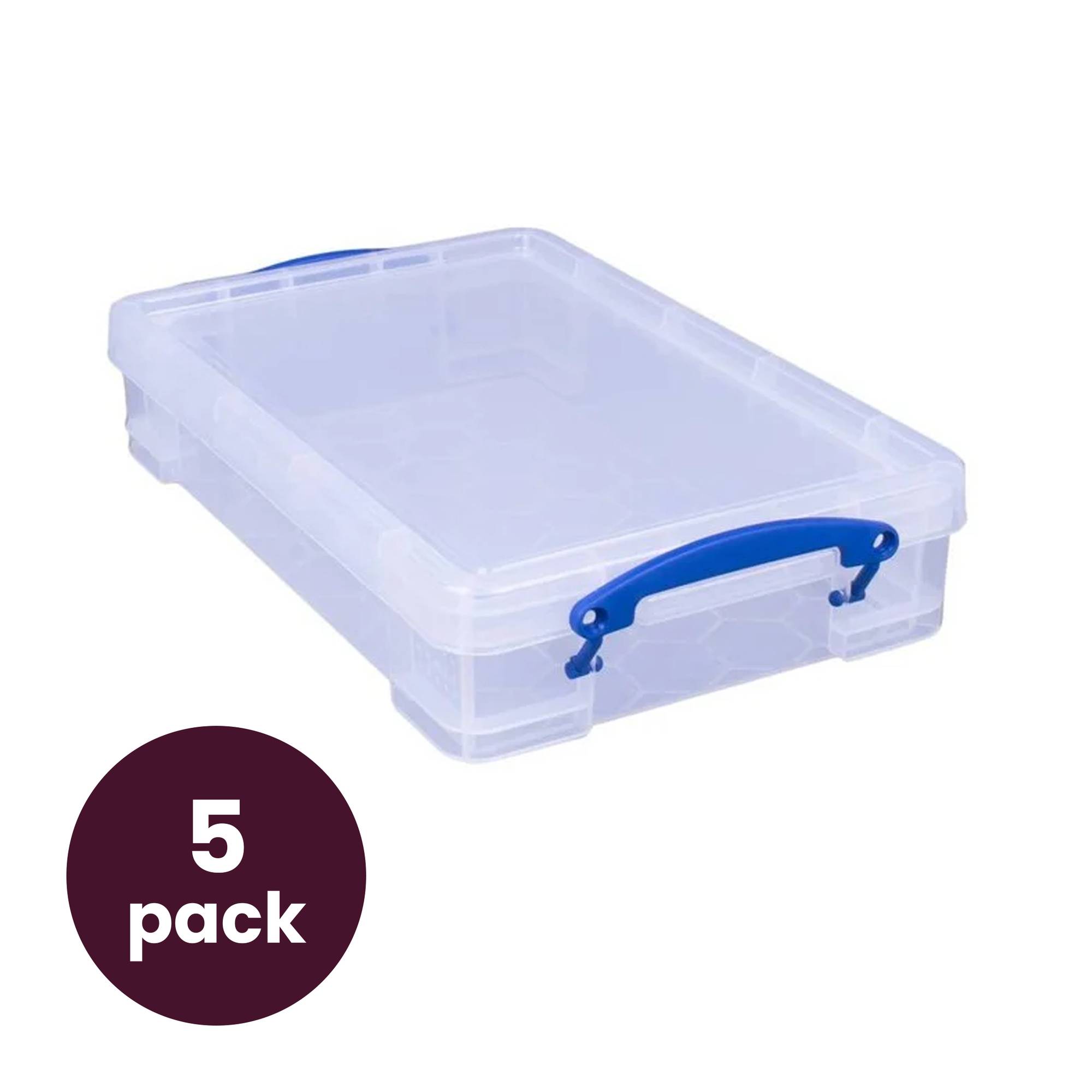 Really Useful Clear Box 4 Litres 5 Pack Bundle