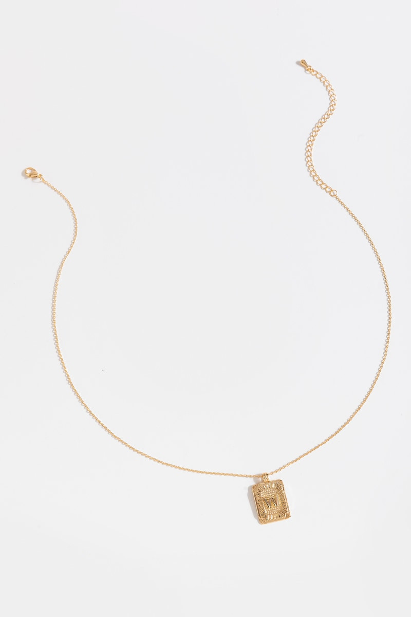 Initial ID Tag Pendant Necklace