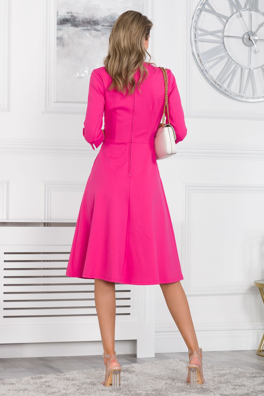 Jolie Moi Paige 3/4 Sleeve Wrap Dress