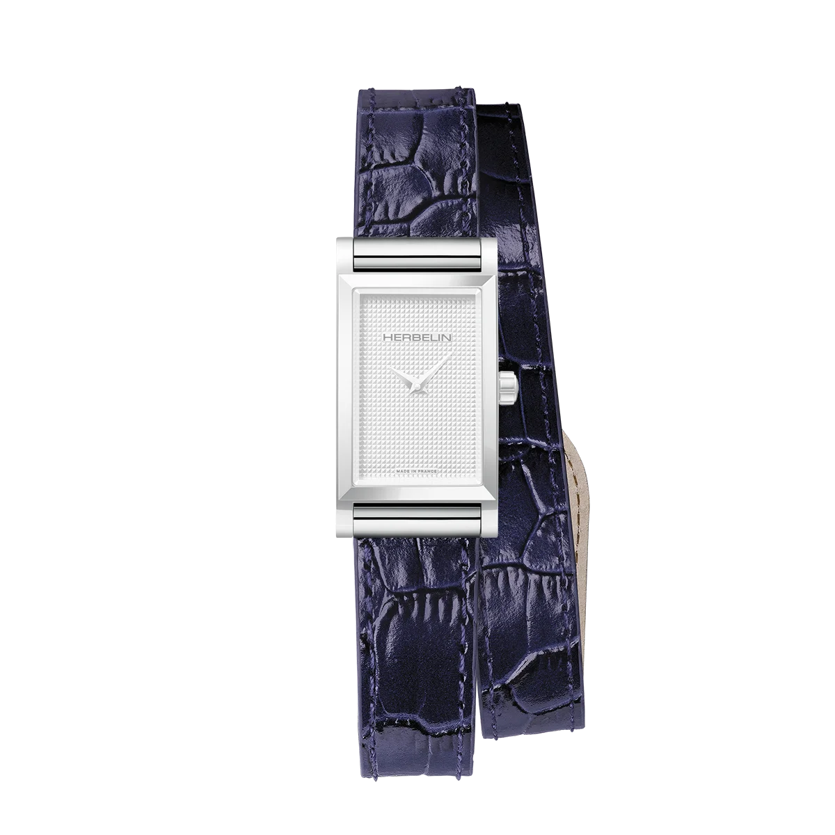 ANTARÈS – BRACELET DOUBLE – BLEU MARIN CROCO