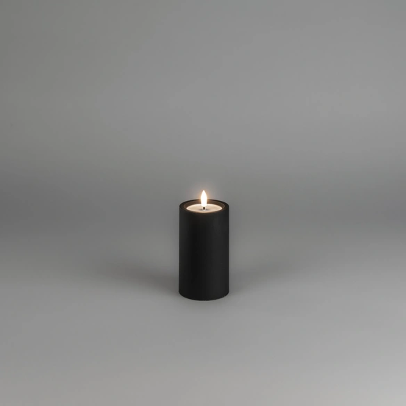 LED-Kerze, Timerfunktion, H: 12,5 cm, schwarz