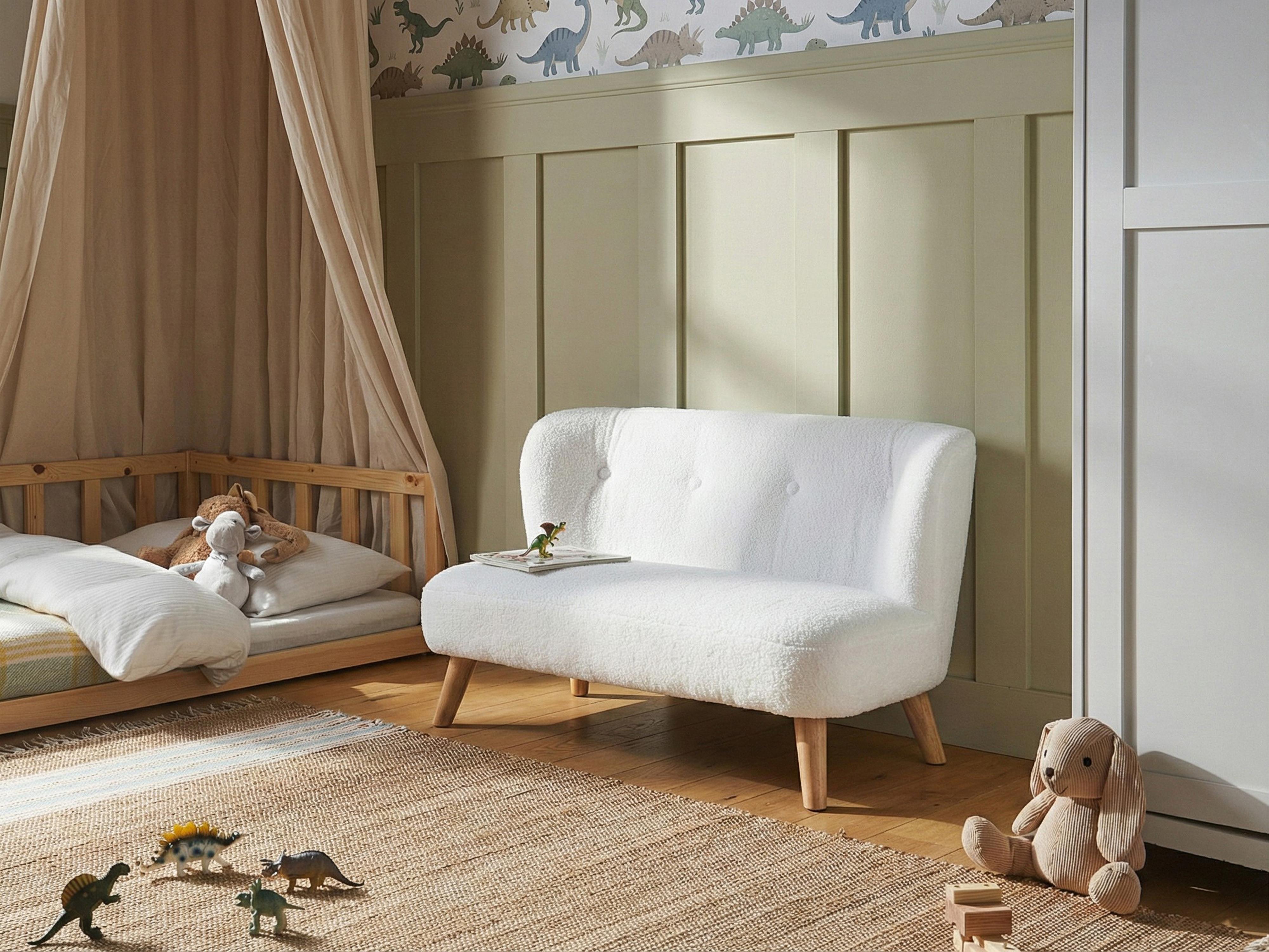 Kids Sofa LOTE Boucle White